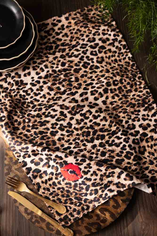 Leopard Love Print Tea Towel