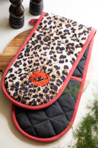 Leopard Love Print & Red Detailing Oven Gloves