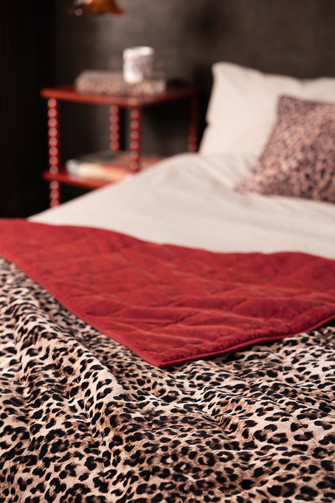 Leopard Love Print with Red Reversible Quilt