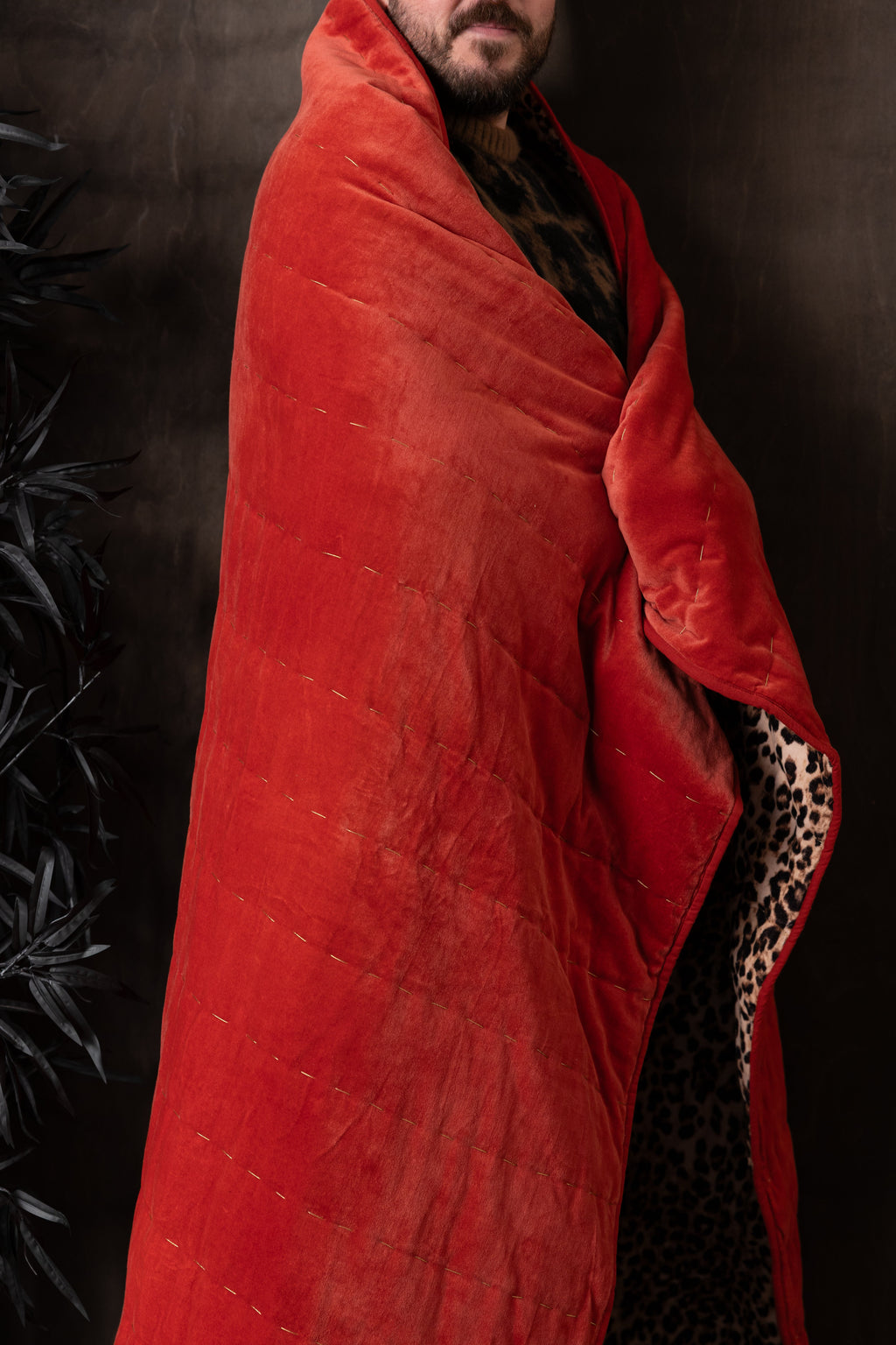 Leopard Love Print with Red Reversible Quilt