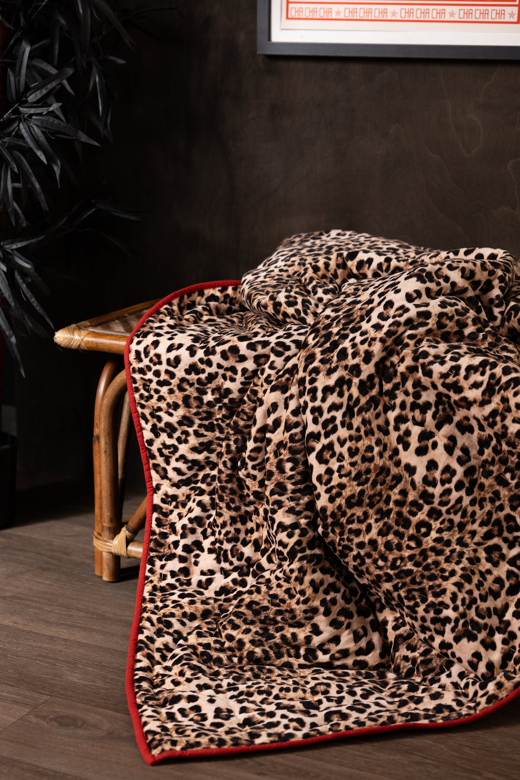 Leopard Love Print with Red Reversible Quilt