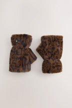 Leopard Print Faux Fur Handwarmers - Available in Two Sizes