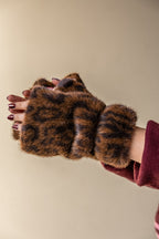 Leopard Print Faux Fur Handwarmers - Available in Two Sizes