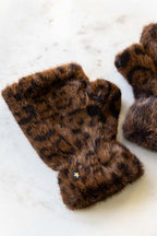 Leopard Print Faux Fur Handwarmers - Available in Two Sizes
