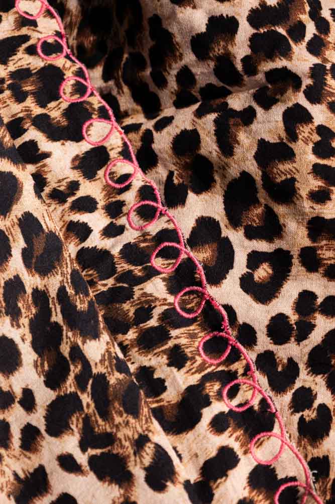 Leopard Print Scalloped Edge Quilt