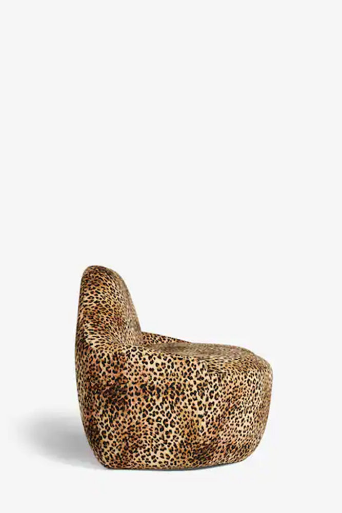 Leopard Print Velvet Lips Sofa