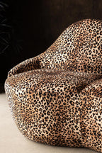 Leopard Print Velvet Lips Sofa