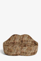 Leopard Print Velvet Lips Sofa