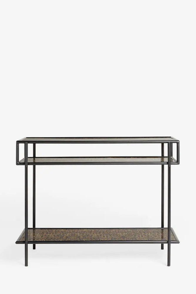 Leopard Print & Glass Console Table