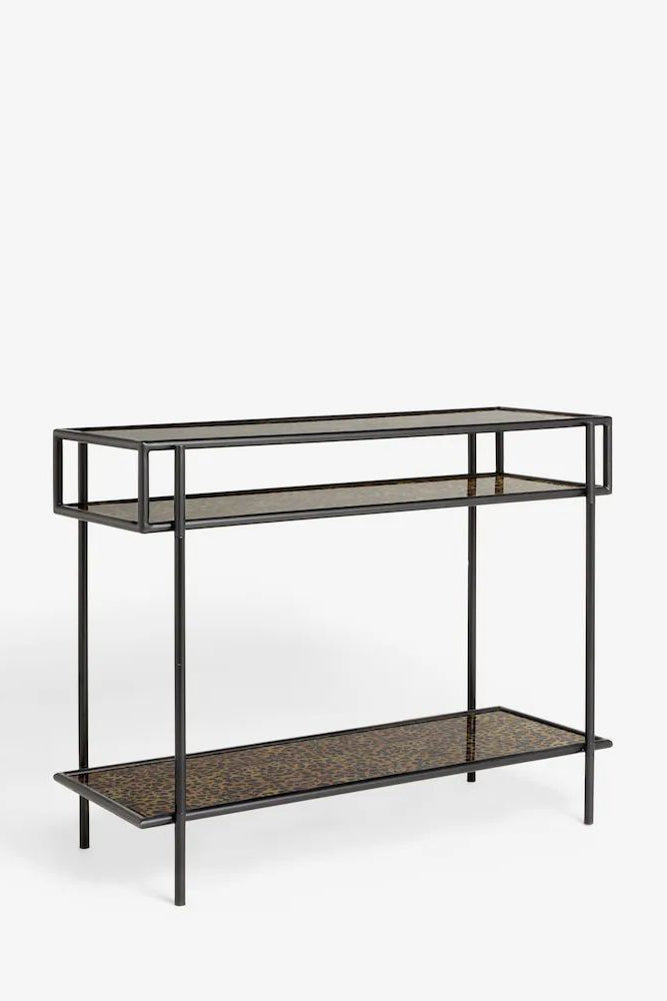 Leopard Print & Glass Console Table