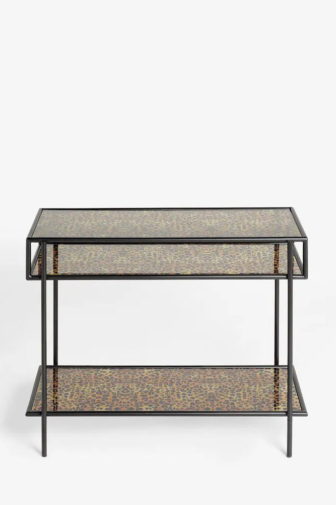 Leopard Print & Glass Console Table