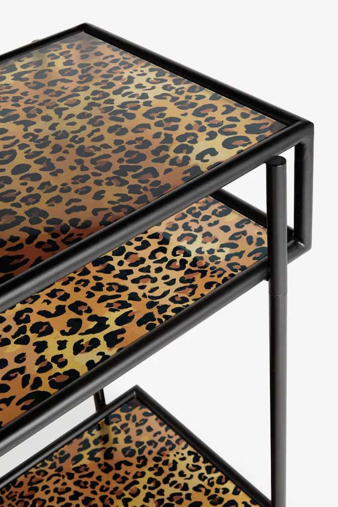 Leopard Print & Glass Console Table