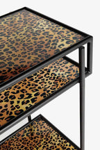 Leopard Print & Glass Console Table