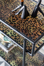 Leopard Print & Glass Console Table