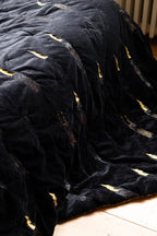 Reversible Black Lovestruck & Leopard Print Blanket