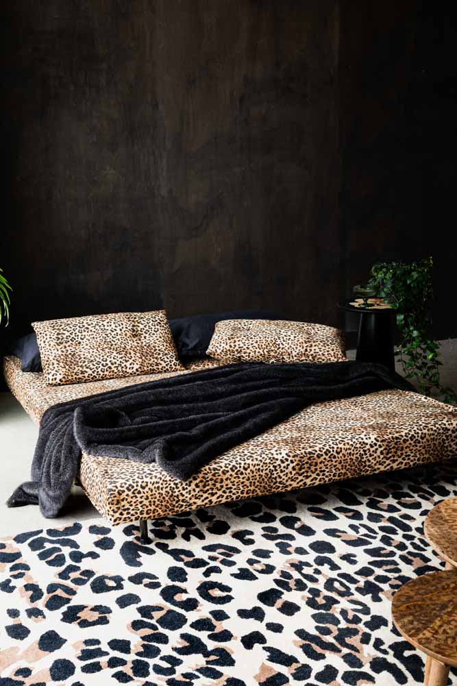 Mabel Large 2 Seater Sofa Bed in Leopard Love Velvet