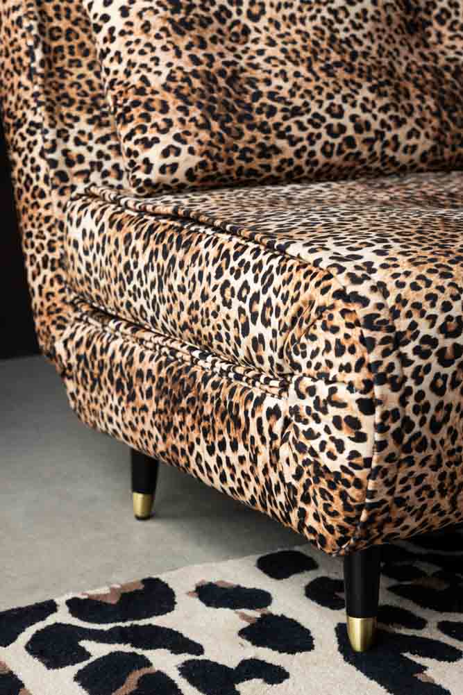 Mabel Large 2 Seater Sofa Bed in Leopard Love Velvet