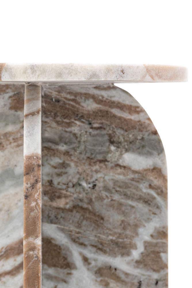 White Marble Round Side Table