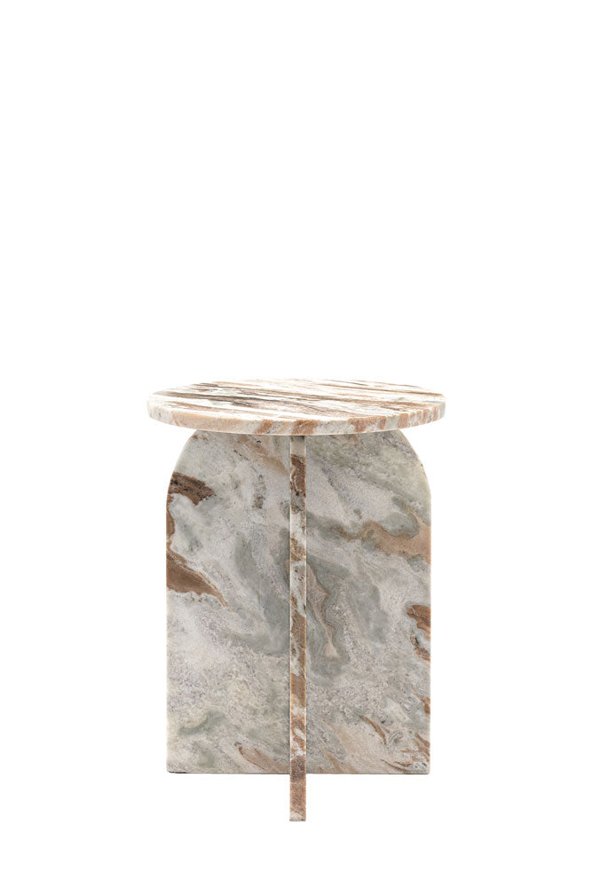 White Marble Round Side Table