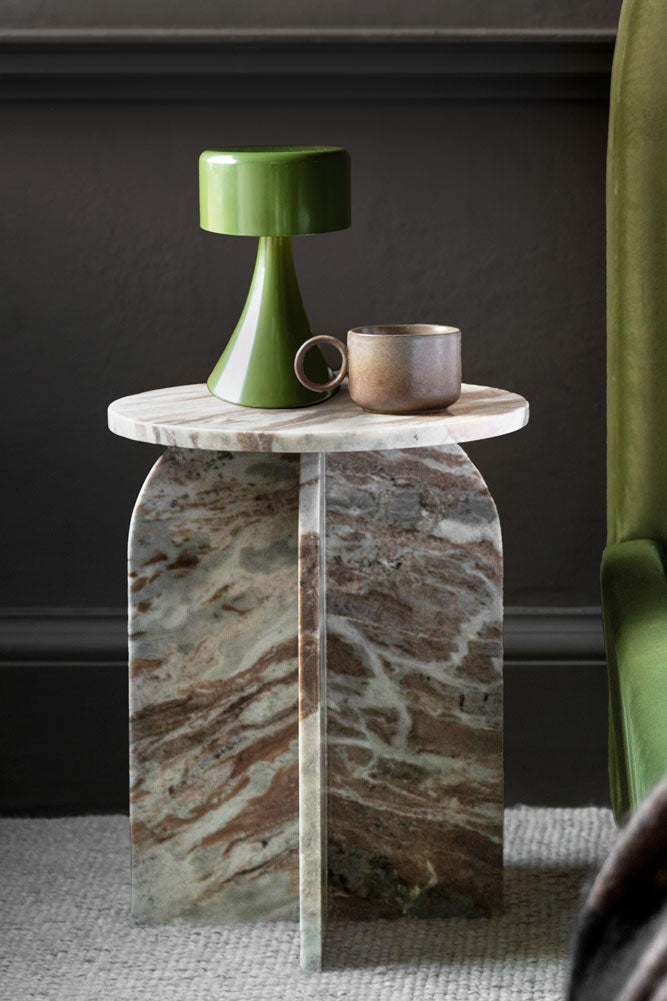 White Marble Round Side Table