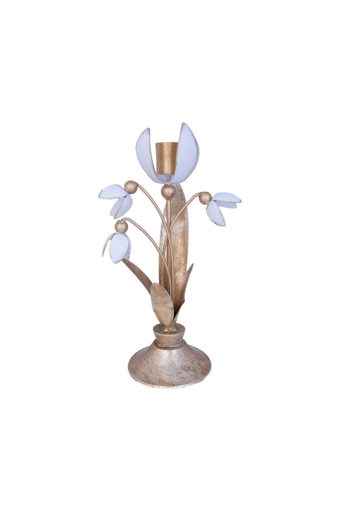 Metal Floral Candle Holder