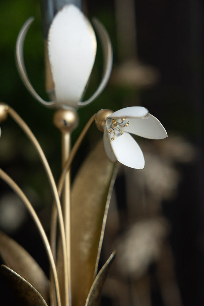 Metal Floral Candle Holder