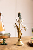 Metal Floral Candle Holder