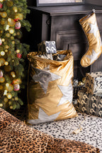 Metallic Gold & Silver Star Christmas Sack