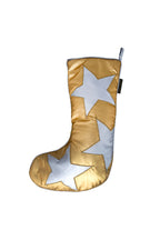 Metallic Gold & Silver Star Christmas Stocking