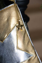 Metallic Gold & Silver Star Christmas Stocking
