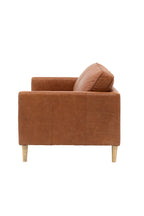 Vintage-Style Brown Leather 2-Seater Sofa