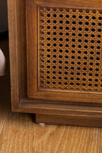 Mid-Century Rattan Bedside Table