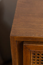 Mid-Century Rattan Bedside Table