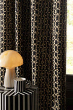 Midnight Daisy Print Eyelet Blackout Lined Curtains - Available in 6 Sizes