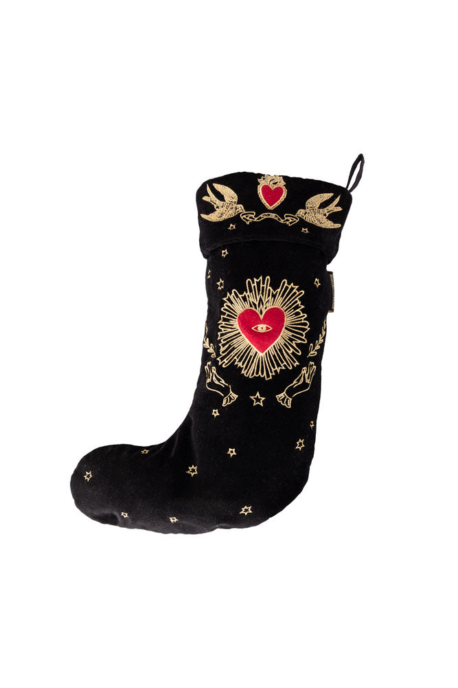 Milagro Red & Gold Embroidered Christmas Stocking