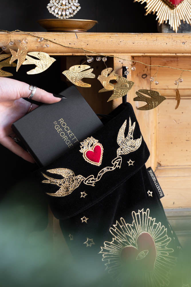 Milagro Red & Gold Embroidered Christmas Stocking