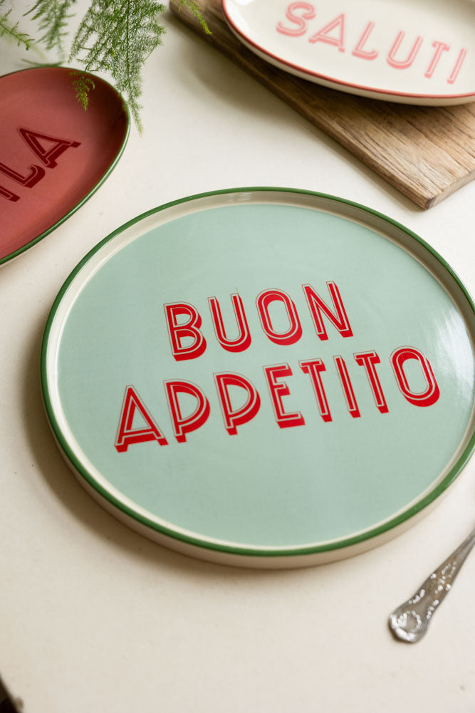 Mint Green Buon Appetito Plate