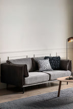 Modern Charcoal Grey Velvet 3-Seater Sofa
