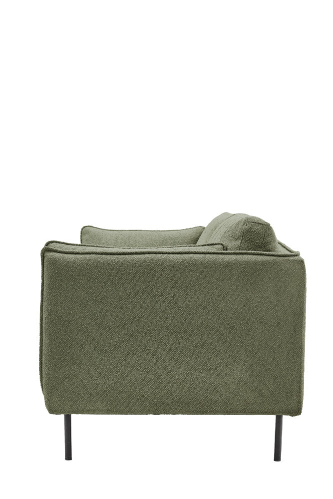 Modern Green Boucle 3-Seater Sofa