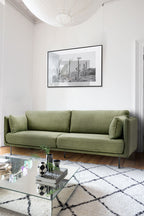 Modern Green Boucle 3-Seater Sofa