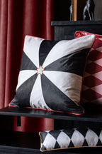 Monochrome Embroidered Star Cushion