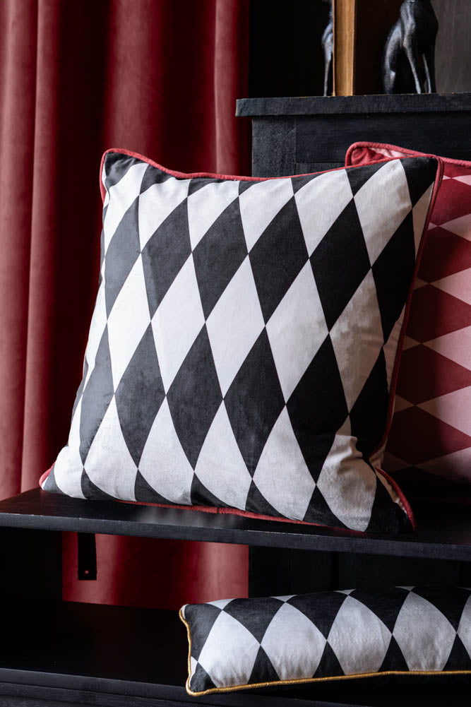 Monochrome Embroidered Star Cushion