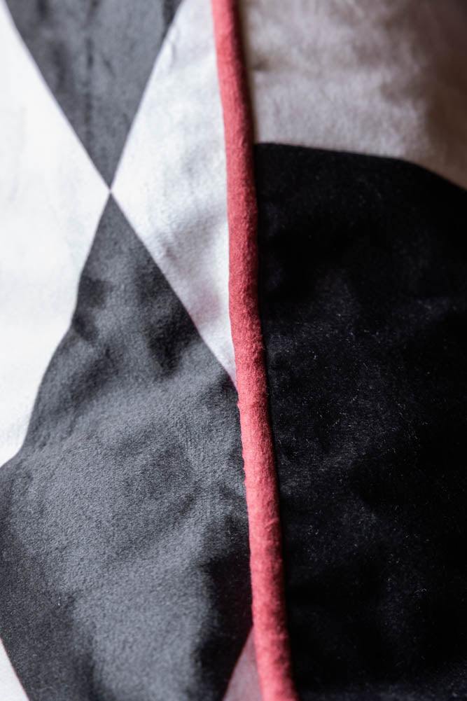 Monochrome Embroidered Star Cushion