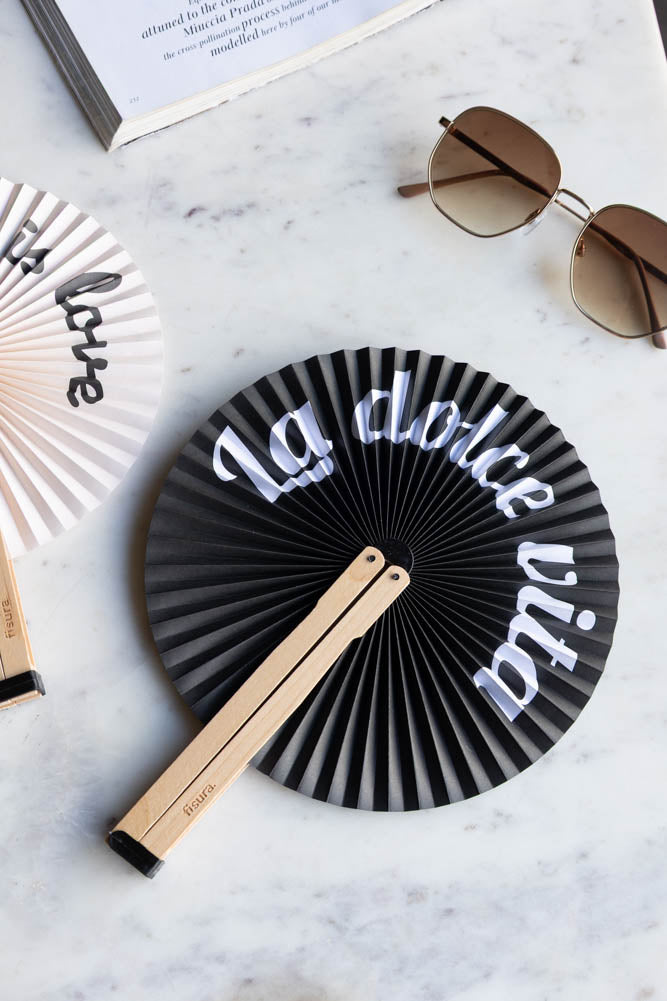 Monochrome La Dolce Vita Hand Held Fan