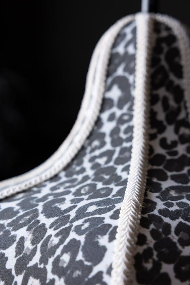 Monochrome Leopard Print Tassel Edge Ceiling Light