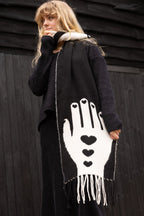 Monochrome Printed Hands Scarf