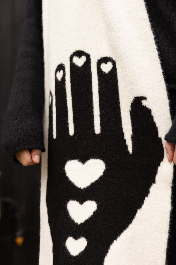 Monochrome Printed Hands Scarf