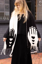 Monochrome Printed Hands Scarf