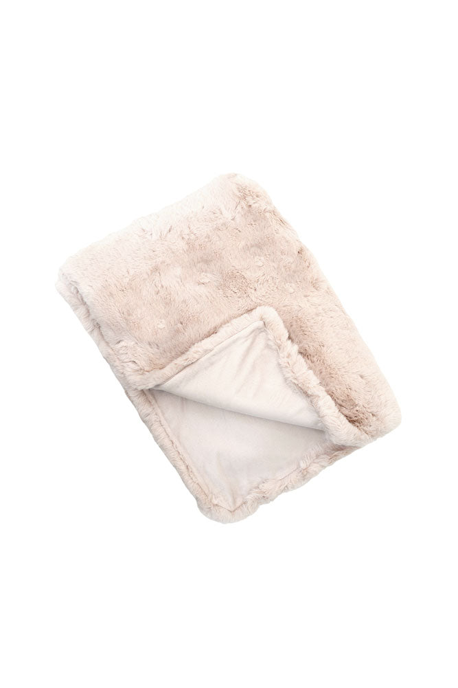 Natural Faux Fur Throw