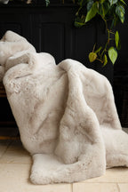 Natural Faux Fur Throw
